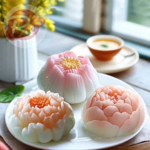 Khuôn Silicon 6D - Bộ 5 hoa