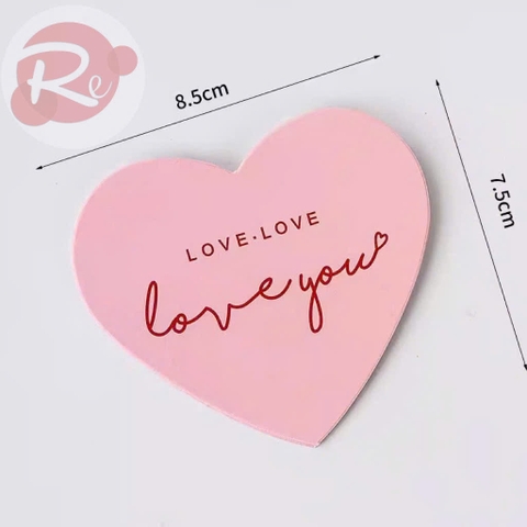 5 Tag giấy tim - Hồng love you