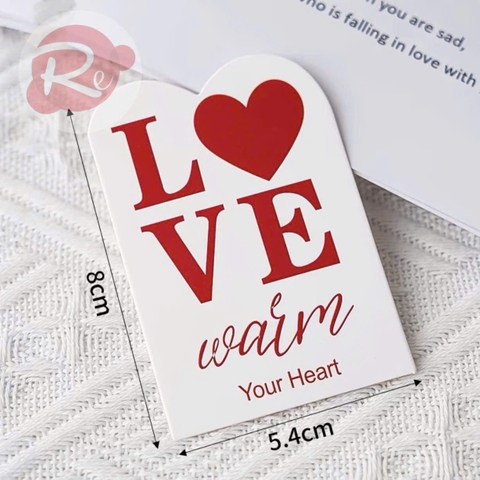 5 Tag giấy tim - Love vuông trắng