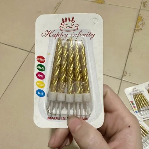 Combo 10 nến kim xoắn nhũ - Vàng