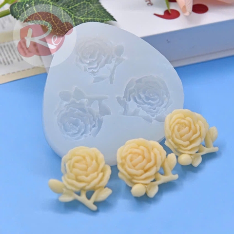 Khuôn Silicon - 3 cành hồng