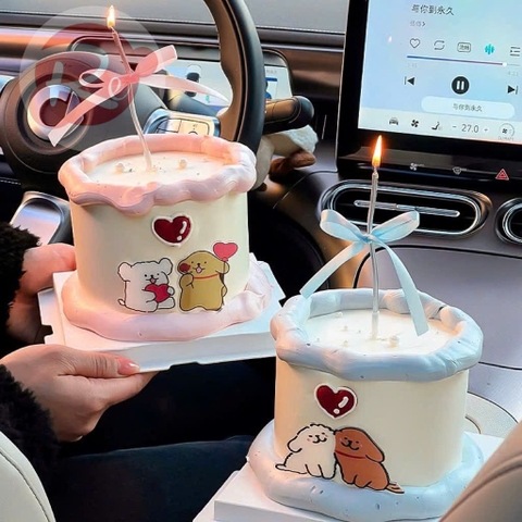 Bộ 2 thẻ chó nâu và chó trắng