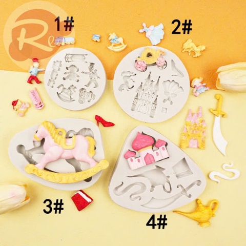 Khuôn Silicon - Bộ 4 lâu đài, hoàng tử, công chúa