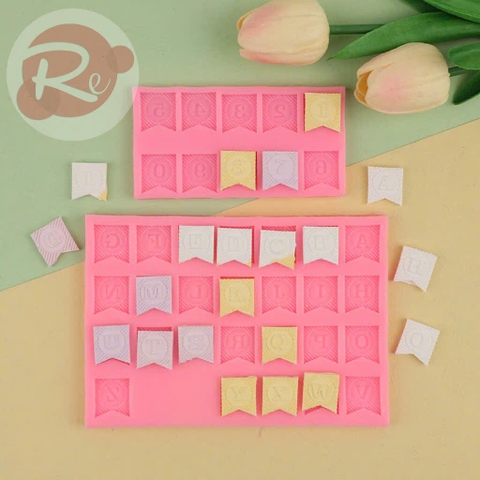 Khuôn Silicon - Bộ 2 khuôn chữ, số ô gạch chéo