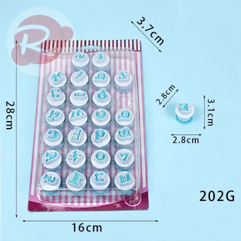 Khuôn ấn fondant - Bộ 26 Chữ Thường