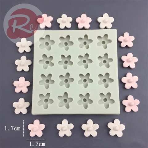 Khuôn Silicon - 16 bông hoa đào nhỏ