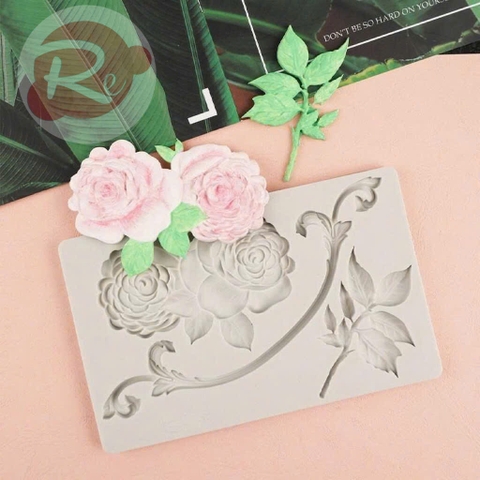 Khuôn Silicon - 2 hoa hồng