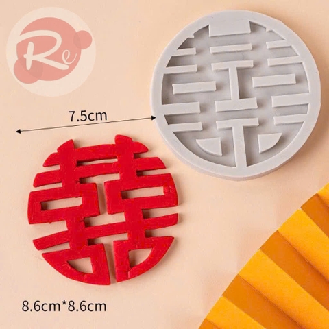 Khuôn silicon - Chữ Hỷ tròn