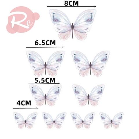 10 bướm họa tiết - Hồng nhạt