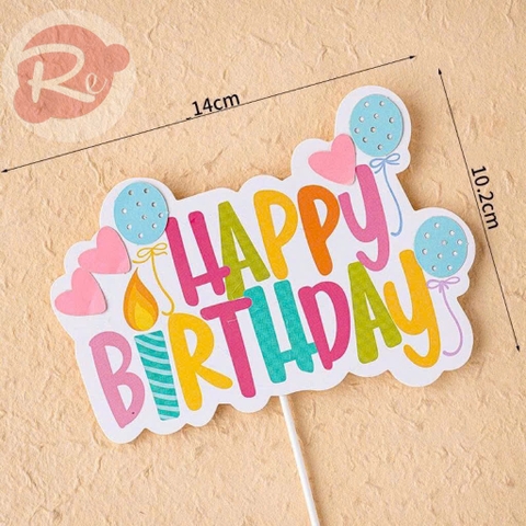 Topper HPBD hoạt hình - Mẫu 10