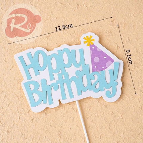 Topper HPBD hoạt hình - Mẫu 9