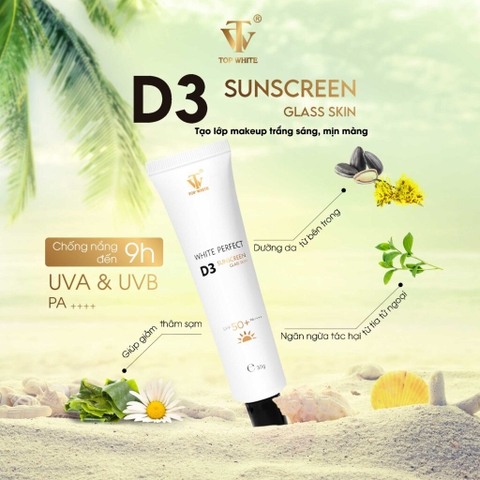 White Perfect D3 Kem chống nắng Glass Skin SPF50+ PA++++