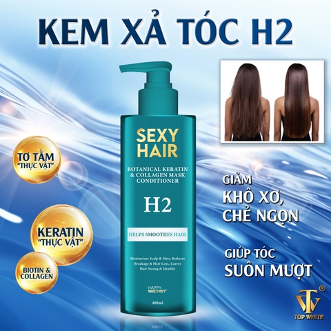 Kem xả & ủ tóc Suôn mượt, giảm rụng, tóc chắc khỏe Sexy Hair Botanical Keratin & Collagen Mask Conditioner H2