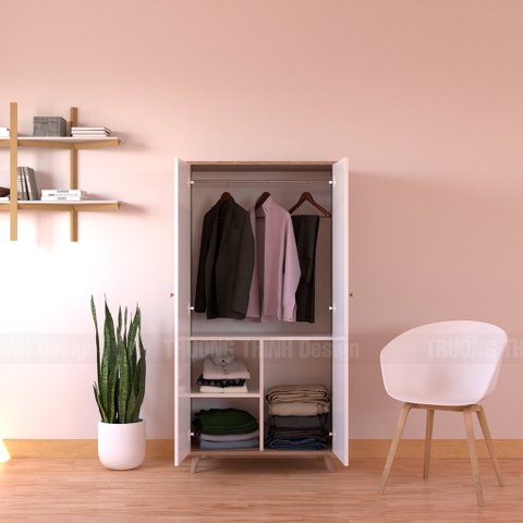 Tủ Áo Gỗ công nghiệp MDF phủ melamine 800x450x1600(mm) - Mẫu 000