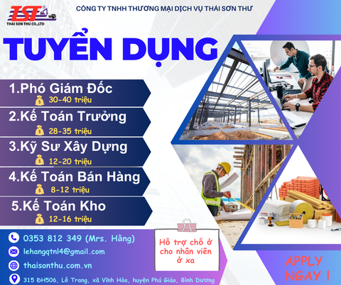 CTY THÁI SƠN THƯ TUYỂN DỤNG - 