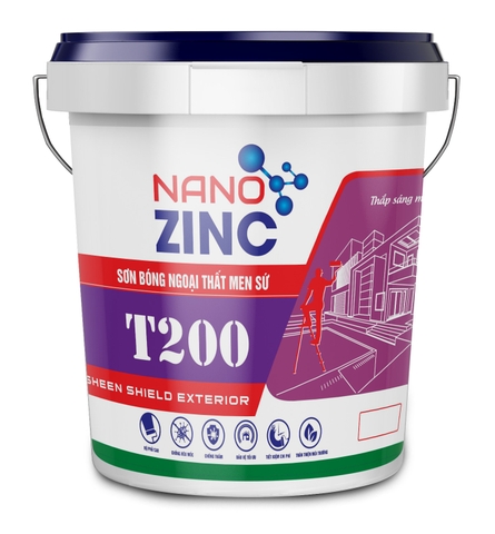 ZINC-T200-SƠN BÓNG NGOẠI THẤT  MEN SỨ