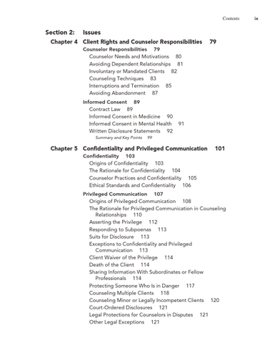 Ethical, Legal, and Professional Issues in Counseling 6th Edition