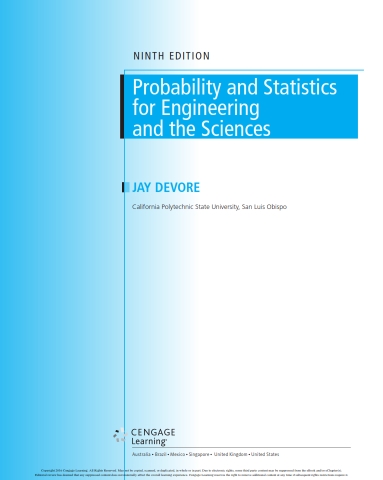 Probability and Statistics for Engineering and the Sciences 9th Edition