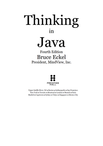 Thinking in Java 4th Edition