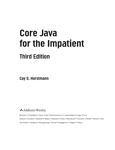 Core Java for the Impatient 3rd Edition
