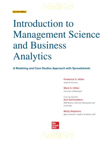 Introduction to Management Science 7th Edition