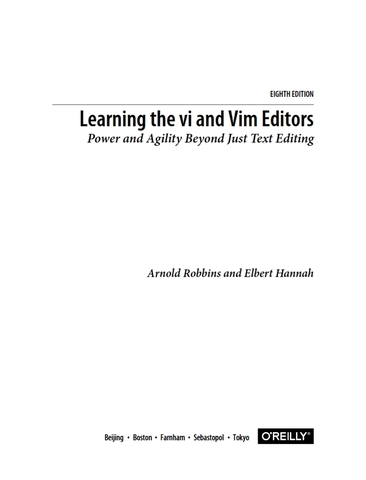Learning the vi and Vim Editors 8th Edition