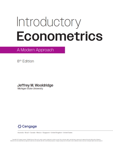 Introductory Econometrics A Modern Approach 8th Edtion