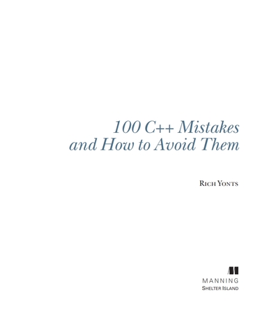 100 C++ Mistakes and How to Avoid Them
