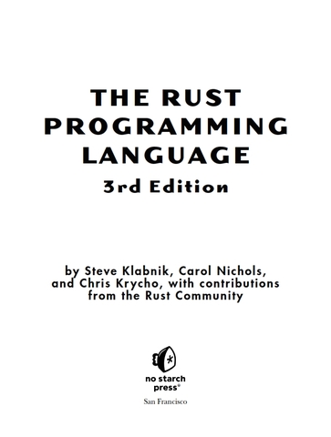 The Rust Programming Language 3rd Edition