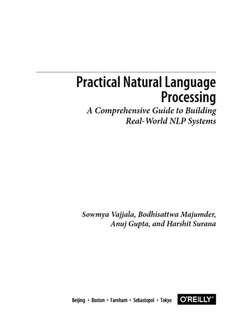 Practical Natural Language Processing