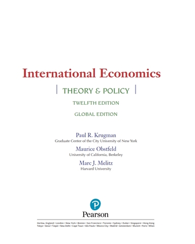 International Economics Theory and Policy 12th Edition