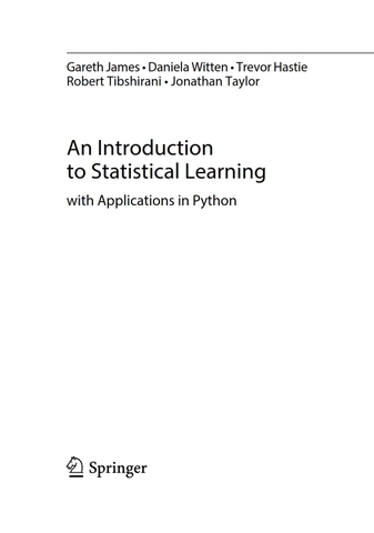 An Introduction to Statistical Learning with Applications in Python
