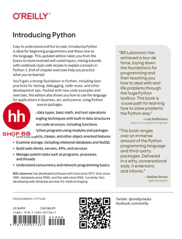 Introducing Python: Modern Computing in Simple Packages 2nd 2019