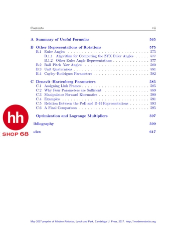 Modern Robotics Mechanics, Planning, and Control