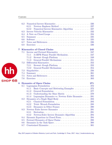 Modern Robotics Mechanics, Planning, and Control