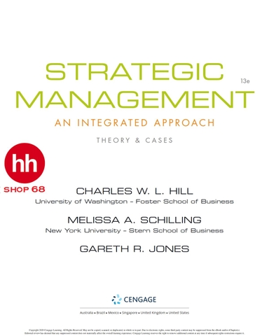 Strategic Management: Theory & Cases: An Integrated Approach 13th Edition