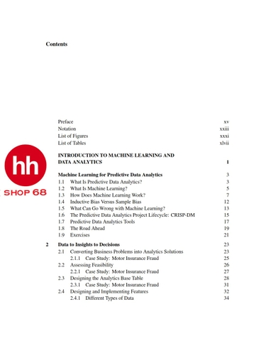 Fundamentals of Machine Learning for Predictive Data Analytics, second edition: Algorithms, Worked Examples, and Case Studies 2nd Edition - HHShop68