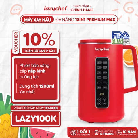 |CÓ GIỌNG NÓI TIẾNG VIỆT| MÁY XAY NẤU ĐA NĂNG 12IN1 PREMIUM MAX, MÁY LÀM SỮA HẠT CHỐNG TRÀO - CHỐNG TRÀN 12IN1 PREMIUM MAX THẾ HỆ MỚI LAZYCHEF
