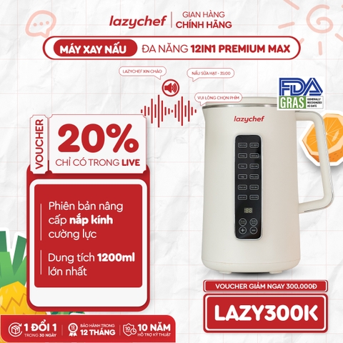 |CÓ GIỌNG NÓI TIẾNG VIỆT| MÁY XAY NẤU ĐA NĂNG 12IN1 PREMIUM MAX TÍCH HỢP GIỌNG NÓI LAZYCHEF