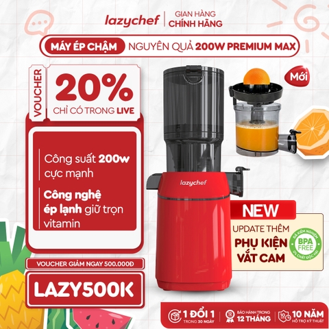 |PHIÊN BẢN CẢI TIẾN TÍCH HỢP VẮT CAM| MÁY ÉP CHẬM PREMIUM MAX LAZYCHEF