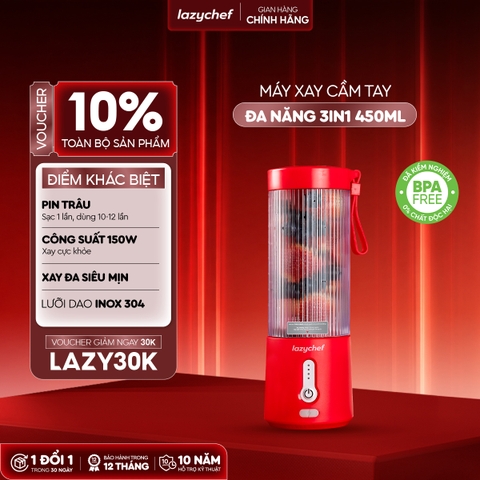 MÁY XAY TÍCH ĐIỆN ĐA NĂNG 3IN1 LAZYCHEF 450ML