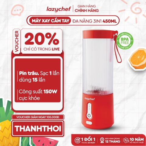 MÁY XAY TÍCH ĐIỆN ĐA NĂNG 3IN1 LAZYCHEF 450ML