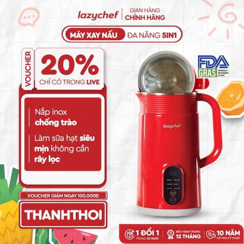 MÁY XAY NẤU ĐA NĂNG 5IN1 LAZYCHEF 2.0 [PHIÊN BẢN NẮP INOX]