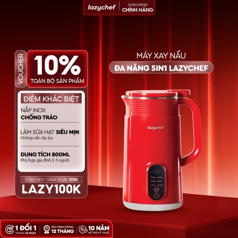 MÁY XAY NẤU ĐA NĂNG 5IN1 LAZYCHEF 2.0 [PHIÊN BẢN NẮP INOX]