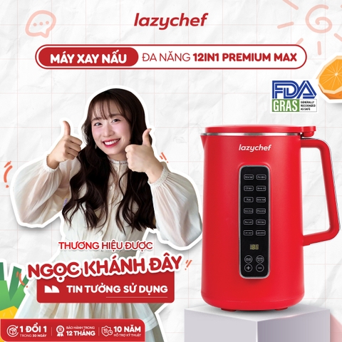 |CÓ GIỌNG NÓI TIẾNG VIỆT| MÁY XAY NẤU ĐA NĂNG 12IN1 PREMIUM MAX, MÁY LÀM SỮA HẠT CHỐNG TRÀO - CHỐNG TRÀN 12IN1 PREMIUM MAX THẾ HỆ MỚI LAZYCHEF