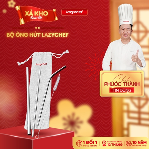 Bộ ống hút inox tái sử dụng, thân thiện với môi trường, an toàn sức khỏe