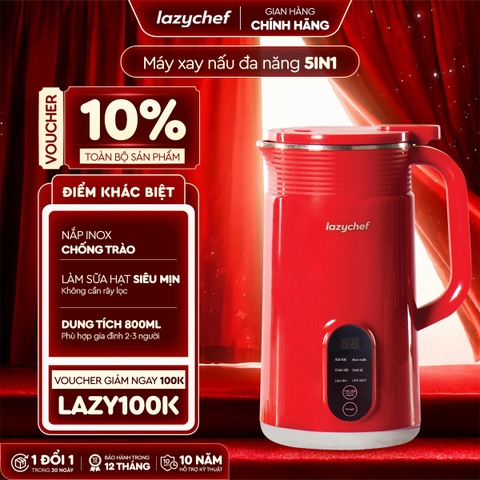 MÁY XAY NẤU ĐA NĂNG 5IN1 LAZYCHEF 2.0 [PHIÊN BẢN NẮP INOX]
