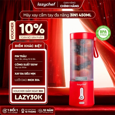 MÁY XAY TÍCH ĐIỆN ĐA NĂNG 3IN1 LAZYCHEF 450ML
