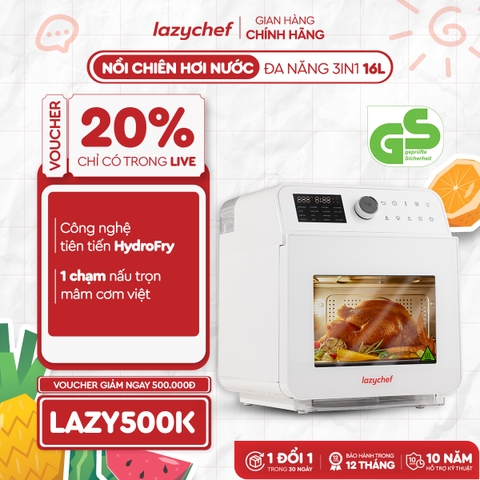 |HOT| NỒI CHIÊN HƠI NƯỚC ĐA NĂNG 3S LAZYCHEF 16L