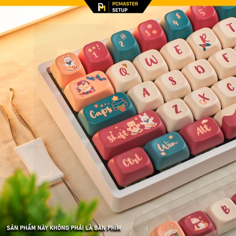 Keycap pbt chủ đề Giáng Sinh profile FOA cạnh dày 1.6mm